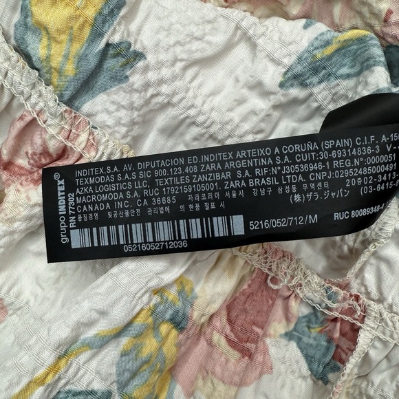 ZARA Sharon Floral Babydoll Dress M Ruffle Hem Loose‎ Fit Mini Short Tiered - Picture 11 of 11